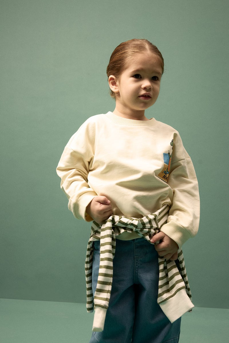 ديفاكتو سويت شيرت اولادي اوفر سايز وطبعة ديناصور - Image 2